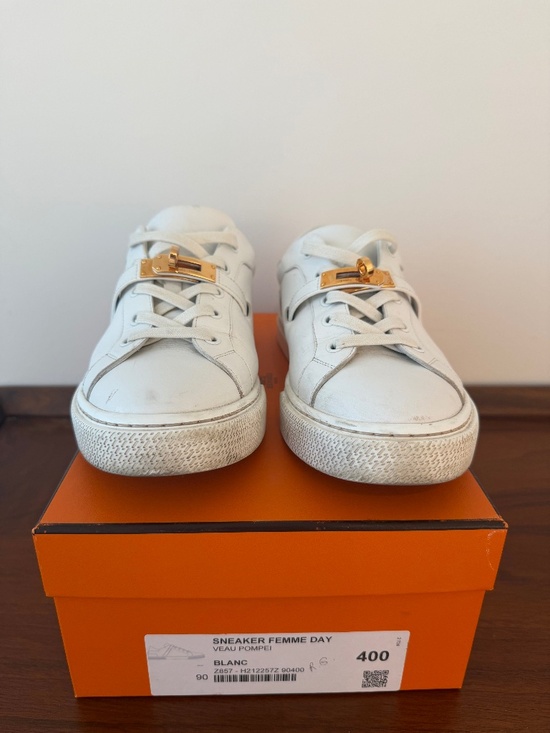 Hermes Day sneaker White with Rose Gold W 40 - Picture 1 of 5